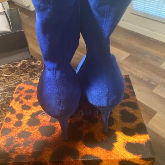 Royal Blue Bootie Heel - Picture 2 of 4